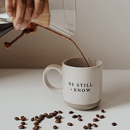 Sweet Water Decor Be Still and Know Mug - Religious Christian Coffee Mug - Inspirational Bible Verse - 14oz Stoneware Coffee Cup - Microwave & Dishwasher Safe - style: Be Still and Know