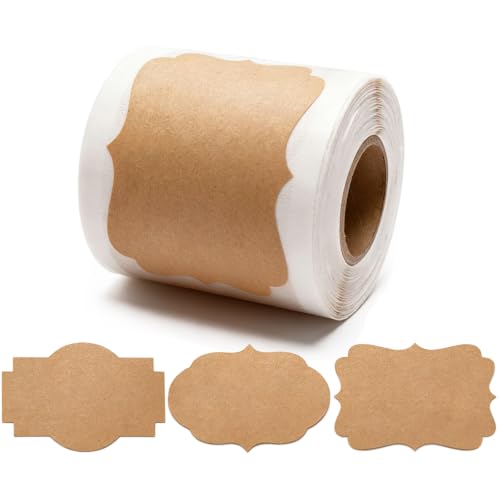300Pcs 2" x 3" Kraft Labels Stickers Self-Adhesive Gift Jar Labels Stickers