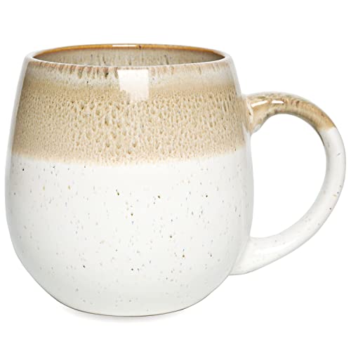 Bosmarlin Large Ceramic Coffee Mug, 21 Oz, Big Tea Cup for Office and Home, Dishwasher and Microwave Safe (Clay) - color: Clay