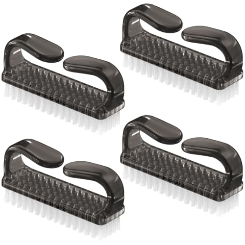 Larbois Handle Grip Nail Brush, Hand Fingernail Brush Cleaner Scrubbing Kit Pedicure for Toes and Nails Men Women (4 Pack) - color: Color-5
