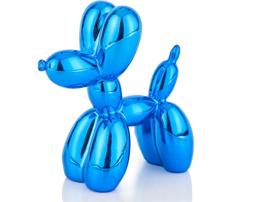 4 Inch Shiny Blue Balloon Dog Sculpture - color: Shiny Blue