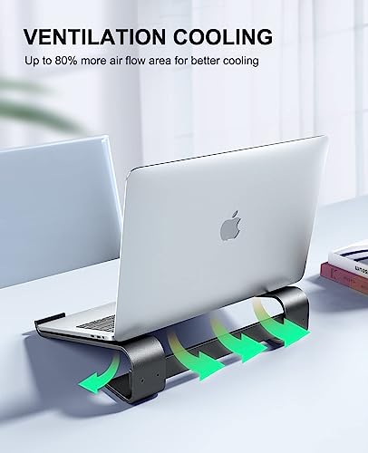Soqool Laptop Stand for Desk, Ergonomic Detachable Laptop Riser - color: Black