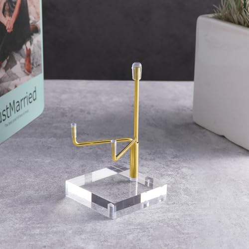 Picture Stand Small Easels For Display Plate Displaying Ornament Plaque Stands Base Art Holder Acrylic Frame Tabletop Shell Table Desk Pictures Sign Decorative Collection Print Adjustable Tile Plates - color: Golden, size: L