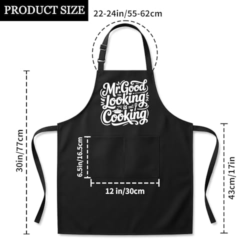 Funny Aprons for Men，Women - color: Mr Good Looking is Cooking