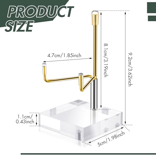 Sibba Adjustable Metal Arms Acrylic Display Stand with Gold Base Small Photo Easel Holder for Pictures, Books, Coral, Geodes, Rocks, Home Décor Accents - color: Golden, size: S