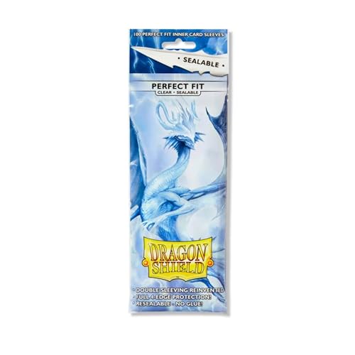 Dragon Shield Sealable Inner Card Sleeves Standard Size (100 CT) – PVC-Free Polypropylene Double-Sleeve Protection Compatible with Pokemon, Flesh & Blood, One Piece & Magic the Gathering – Clear - color: Clear Sealable Inner