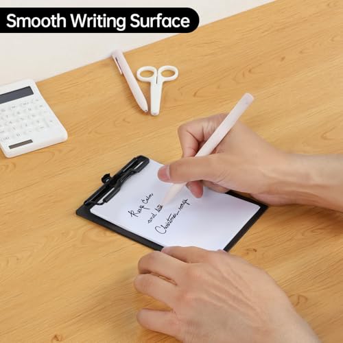 FRETONBA Mini Clipboard 4x6 Inch with Pen Holder, 2 Pack, Black - style: 2Pack-Black