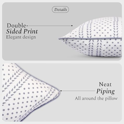 CPC Misty Grey Trelis Block Print Throw Pillow Covers 20x20 Inch, Set of 2 - color: Misty Grey Trelis, size: 18" x 18" (Pack of 2)
