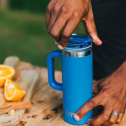 RTIC 16oz Road Trip Travel Mug with Lid and Handle, Ceramic Lined, Graphite - color: Graphite, size: 16 Ounces