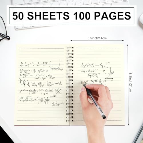 Spiral Notebook Bulk A5 College Ruled Journals Notebooks Lined 8.3 x 5.5 Inch Note Books Writing Thick Paper Notebook for Christmas Office Business School Gifts Supplies(Classic Colors, 72 Pcs) - color: Classic Colors