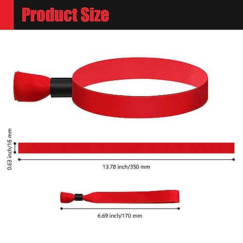 100 Pcs Cloth Wristbands, Disposable Wristbands for Events(Red) - color: RED