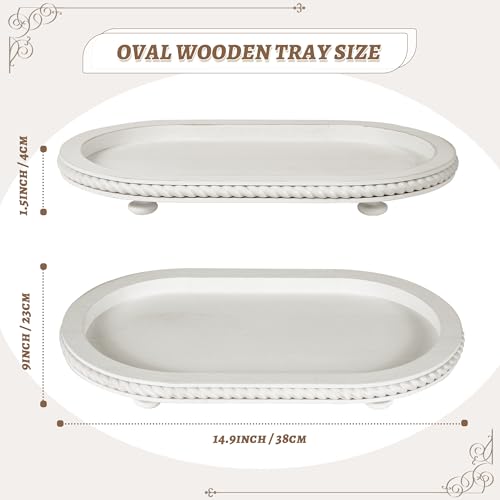 Urban Deco Oval Wooden Decorative Tray Set of 2 - style: 1 tier-2pk