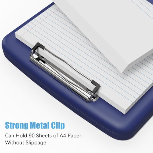 Hongri Clipboard with Storage with Pencil Case, 8.5 x 11 Storage Clip Board - color: Navy Blue