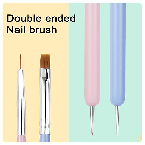 Nail Art Brushes 6Pcs - Painting, Liner, Dotting Pens for Salon - color: a-6pcs