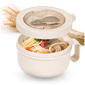 MATICAN Microwave Soup Bowl with Lid, Soup Mug with Lid, Microwave Containers for Ramen Noodles, Soup, Beverages, 28.74 Ounces, Eggshell White, Includes Spork - color: Eggshell White