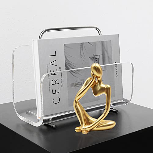 Thinker Statues and Sculptures, Resin Thinker Statue Ornaments, Abstract Style Sculptures, Housewarming Gifts, Housewarming Decorations, Living Room Dining Desk Decorations(Gold Right, Small) - color: Gold Right, size: Small