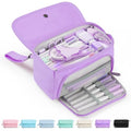 Sooez Super Large Pencil Case, Big Capacity Pencil Bag with 3 Compartments - color: Purple