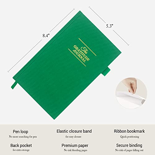 The Gratitude Journal: Inspire Thankfulness, Mindfulness, Positivity, Happiness,Upgraded with Pen Holder, Inner Pocket & Elastic Closure Band (Earth Green) - color: Earth Green