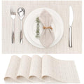 Myir JUN Placemats Set of 4 Kitchen and Dining Table Placemats - color: B-off White, size: Set of 4