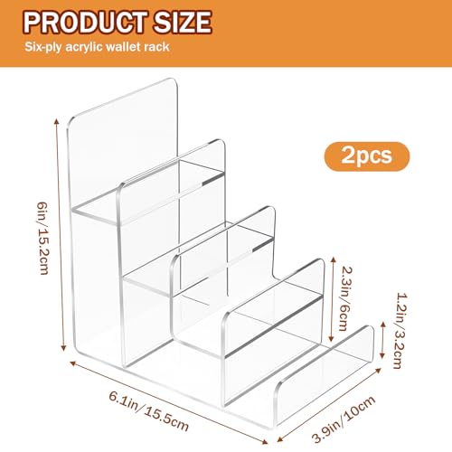 Giantree 2 PCS 4 Tier Clear Acrylic Wallet Display Stand - size: 4 Tier