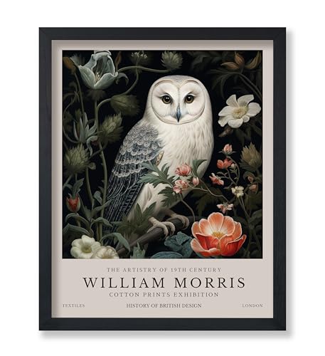 Poster Master Owl and Flowers Print - William Morris Poster - Botanical Exhibition Art - Farmhouse Wall Design - Floral Aesthetic Art - Living Room or Bedroom Decor - 8x10 UNFRAMED Wall Art - color: Style-07, size: 8"L x 10"W