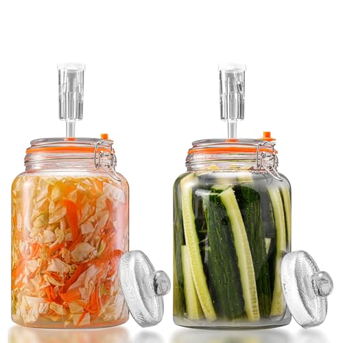 1 Gal Fermentation Kit, Jars, Weights & Airlocks, 2 Pack - size: 1 Gallon