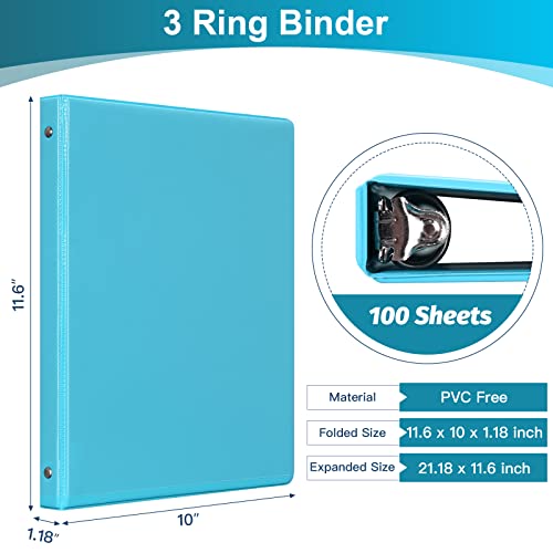 0.5-inch 3-Ring Binder with 2 Interior Pockets, 0.5'' Basic Binders Holds US Letter Size 8.5'' x 11''for Office/Home/Back to School, 12 Pack (Assorted 6 Colors) - color: White, size: 0.5-inch 6 Color Assorted (Pack of 2)