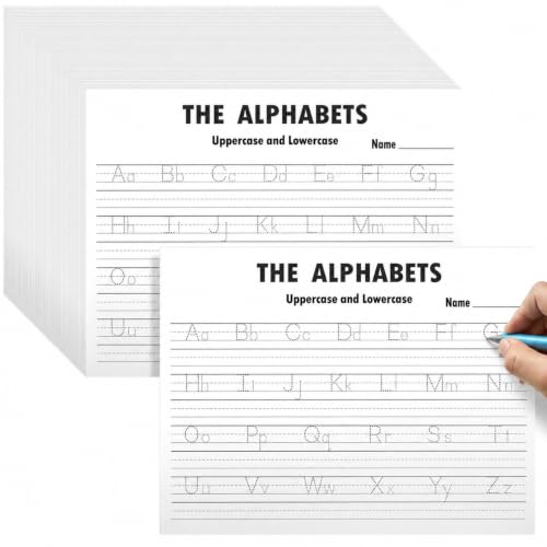 Eaasty 100 Pcs Alphabet Tracing Paper Trace Letters Alphabet Handwriting Practice Workbook Back to School for Kids Ages 3-5 Practice Paper to Write Letters for Pre K and Kindergarten (11.5x8.5 Inches) - size: 11.5x8.5 Inches