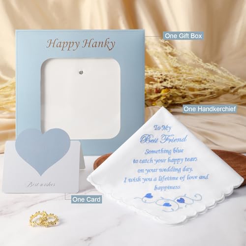 Wedding Handkerchiefs Something Blue Gifts for Bride & Groom - color: Wedding Gift from Friends