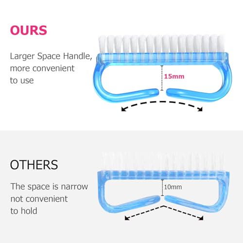 Larbois Handle Grip Nail Brush, Hand Fingernail Brush Cleaner Scrubbing Kit Pedicure for Toes and Nails Men Women (4 Pack) (Color-7) - color: Color-7
