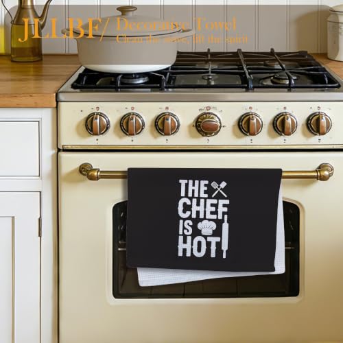 Funny Chef Kitchen Hand Towels 16x24 Inch, Cooking Gifts for Women Men, the Chef is Hot Decorative Hand Towels for Kitchen Dining Room, Housewarming Gifts - color: Is Hot