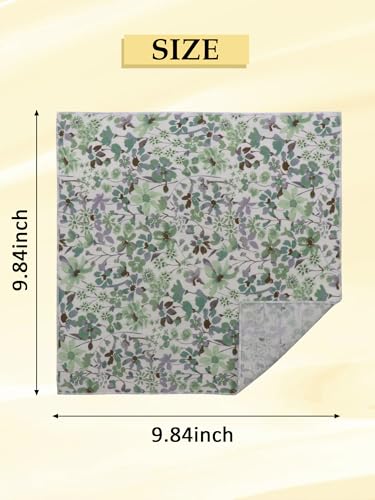 Luckyvestir Floral Pocket Squares for Men Cotton Flower Handkerchief Formal Wedding Party Graduation - color: White Green