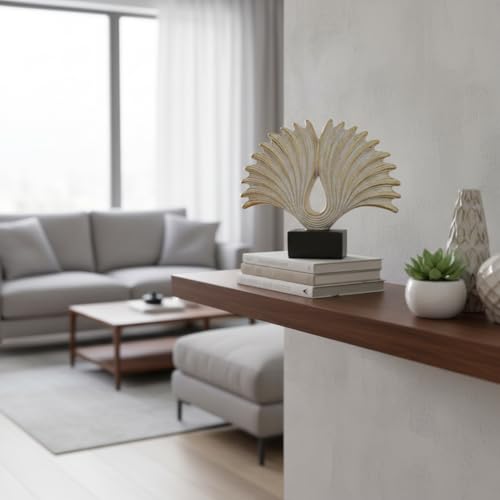 10" Modern Abstract Wing Decorative Sculpture, Knot Sculptures,Home Decor,Coffee Table Statues,Shelf Top Decor Aesthetics,Dining Living Room Desk Decor - color: 10.24"golden