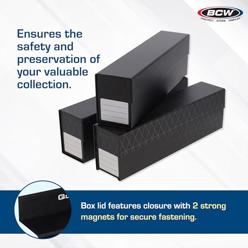 BCW QuickFold Card Boxes for Toploaders and Magnetics, Magnetic Lid, 3 Pack - size: 3 Pack