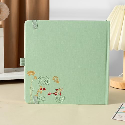 TIEFOSSI Dotted Square Journal Notebook 160 Pages for Women & Men(8 x 8) - color: Green, size: Square-Dotted