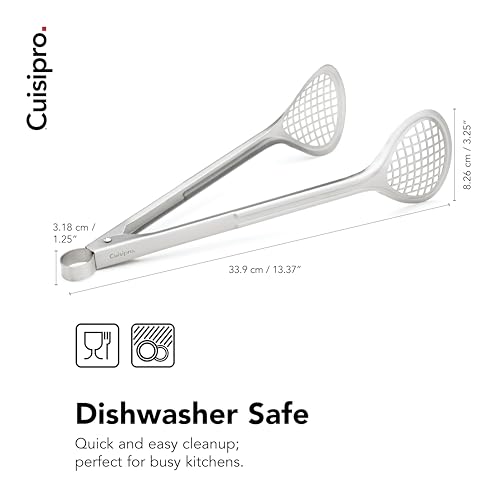 Cuisipro Stainless Steel Wide Grill/Fry Tongs, 12-Inch - size: 12-Inch