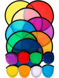 Gejoy Foldable Flying Disc Handheld Fan with Bag - color: Bright Colors