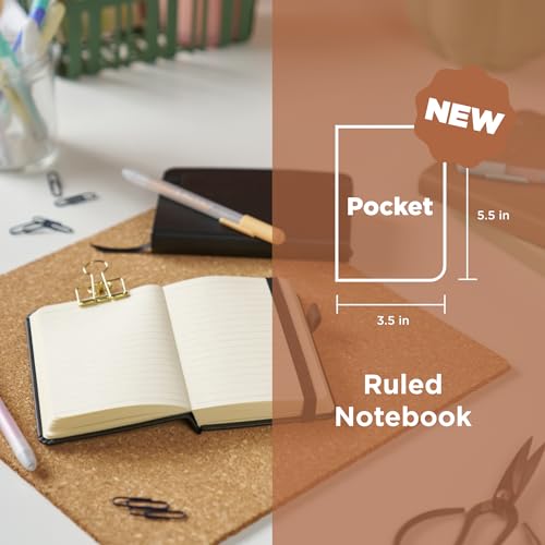 Sakura Ruled Pocket Journal Notebook, 3.5x5.5", Black, 2 Count - color: Black