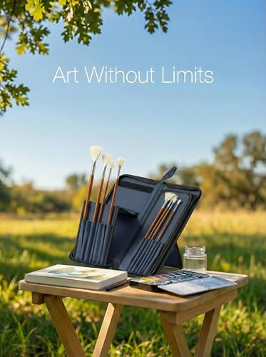 DUGATO Long Brush Holder & Organizer, Canvas Case 5.7 x 14.8 in, Blue - color: Blue, size: Large 5.7x14.8 inches