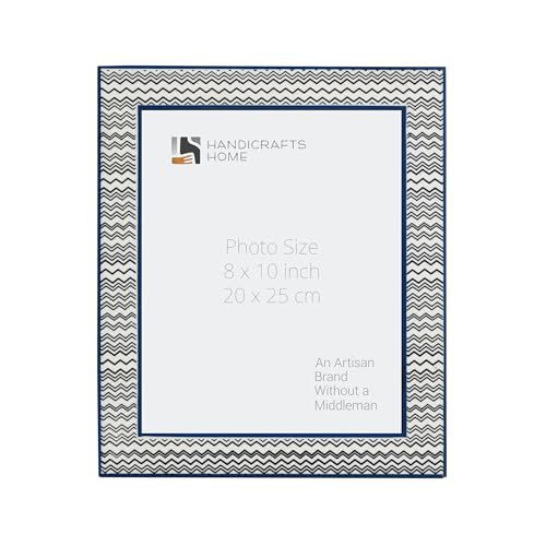 Handicrafts Home Resin Inlay Black & White Picture Frame Modern Decor, 8x10 - color: RHYTHM-WAVES, size: 8X10