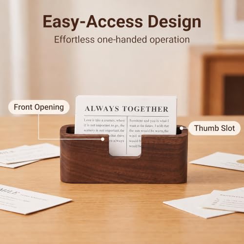 Walnut Wood Business Card Holder for Desk,Wooden Name Card Holder - color: Walnut Oblong