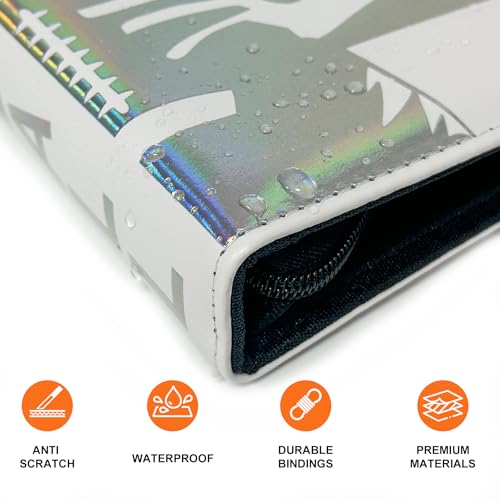 400 Pockets Football Card Binder, Laser Silver Hot Stamping Cover,RX33 - color: Dazzling Football-400