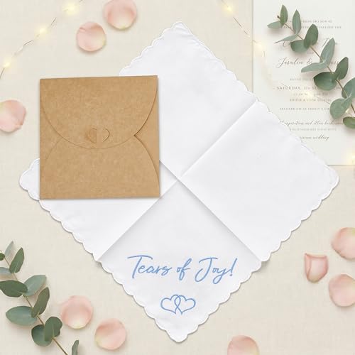 Mother of the Bride Gifts Wedding Handkerchief Keepsake - color: Tears of Joy!, style: Brown Envelope