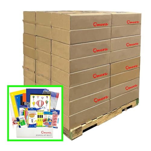 Pallet of 112 Elementary School Supply Boxes | 85 Piece Classroom Essentials Kit | Back to School Supplies Bulk Student Supply Kits - style: Elementary | 112-Boxes/PALLET