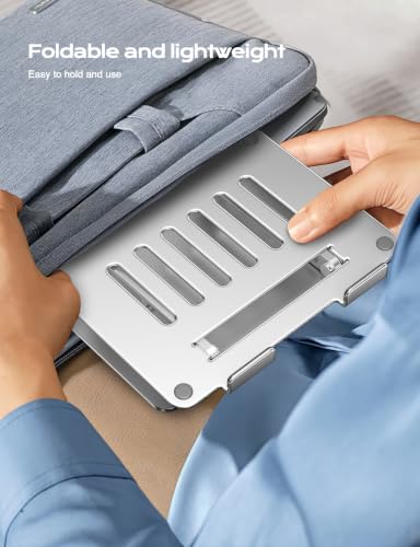 LOXP Portable Laptop Stand, Aluminum Laptop Stand for Desk - Silver - color: Classic Silver