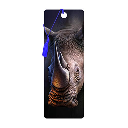 3D LiveLife Bookmark - White Rhino Lenticular Page Marker - color: White Rhino