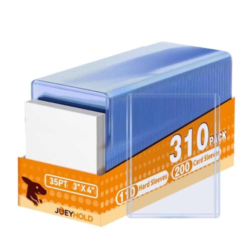 310 Pcs Card Sleeves, Premium Plastic Top Loaders for Sports Cards - size: 110 Blue Sleeves + 200 Soft Sleeves
