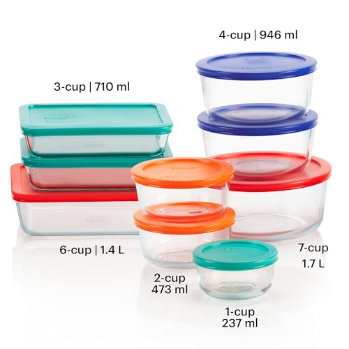 Pyrex Simply Store (9-Pack) Mixed Sized Glass Food Storage Set - size: 9 Pack (Mixed)