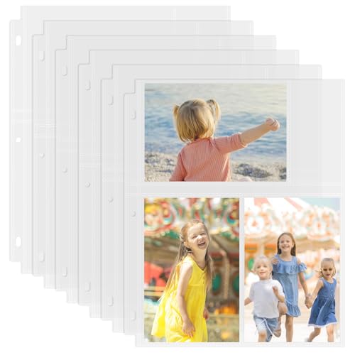 100 Pack 4 x 6 Photo Sleeves for 3 Ring Binder(300 Pictures) - color: 4x6inch-3pocket|8.5 X 11" Binders