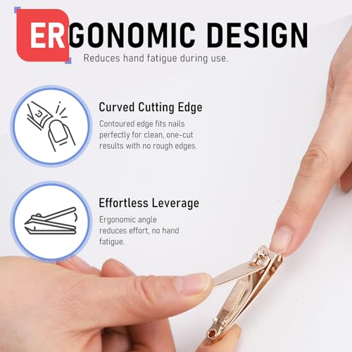 firiKer Nail Clippers with Nail File,Fingernail Clipper,Toe Nail Clippers - color: Light Gold